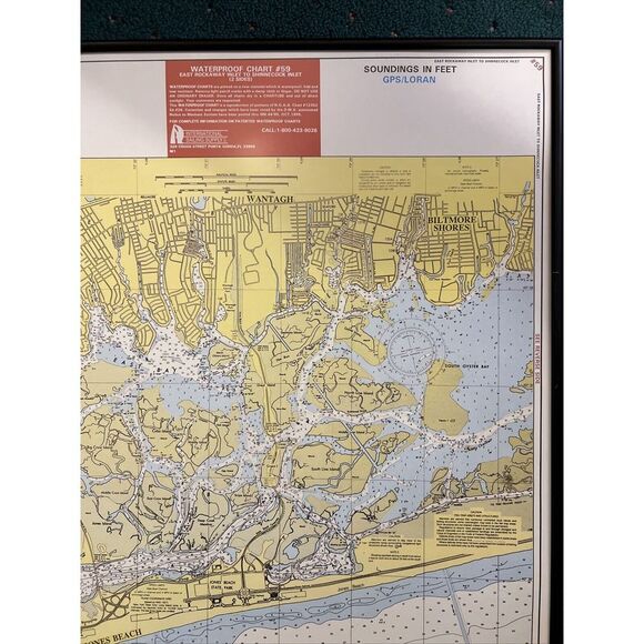 Waterproof Chart # 59-2 Sides-Soundings in Feet/GPS Loran - Picture 5 of 10